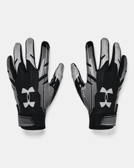 Boys' UA Pee Wee F8 Football Gloves, Black, pdpMainDesktop image number 0